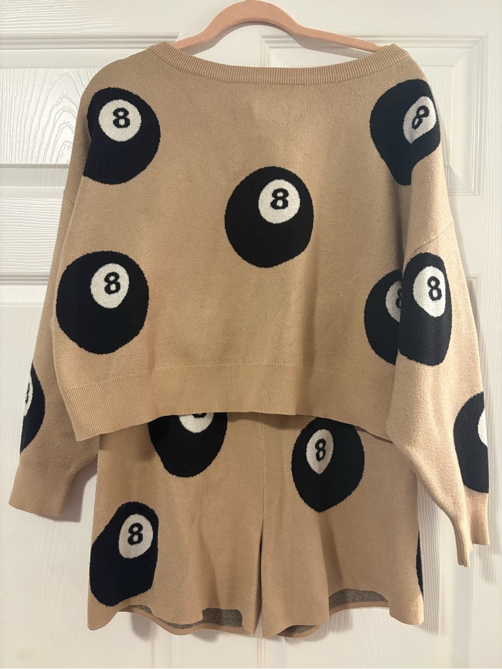 Dressed in lala. 8-Ball Sweater Shorts Set in Brown Size Medium